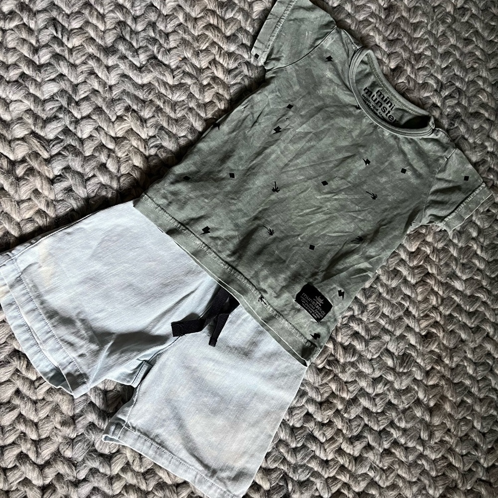 Munster Two-Piece Outfit tee and denim shorts